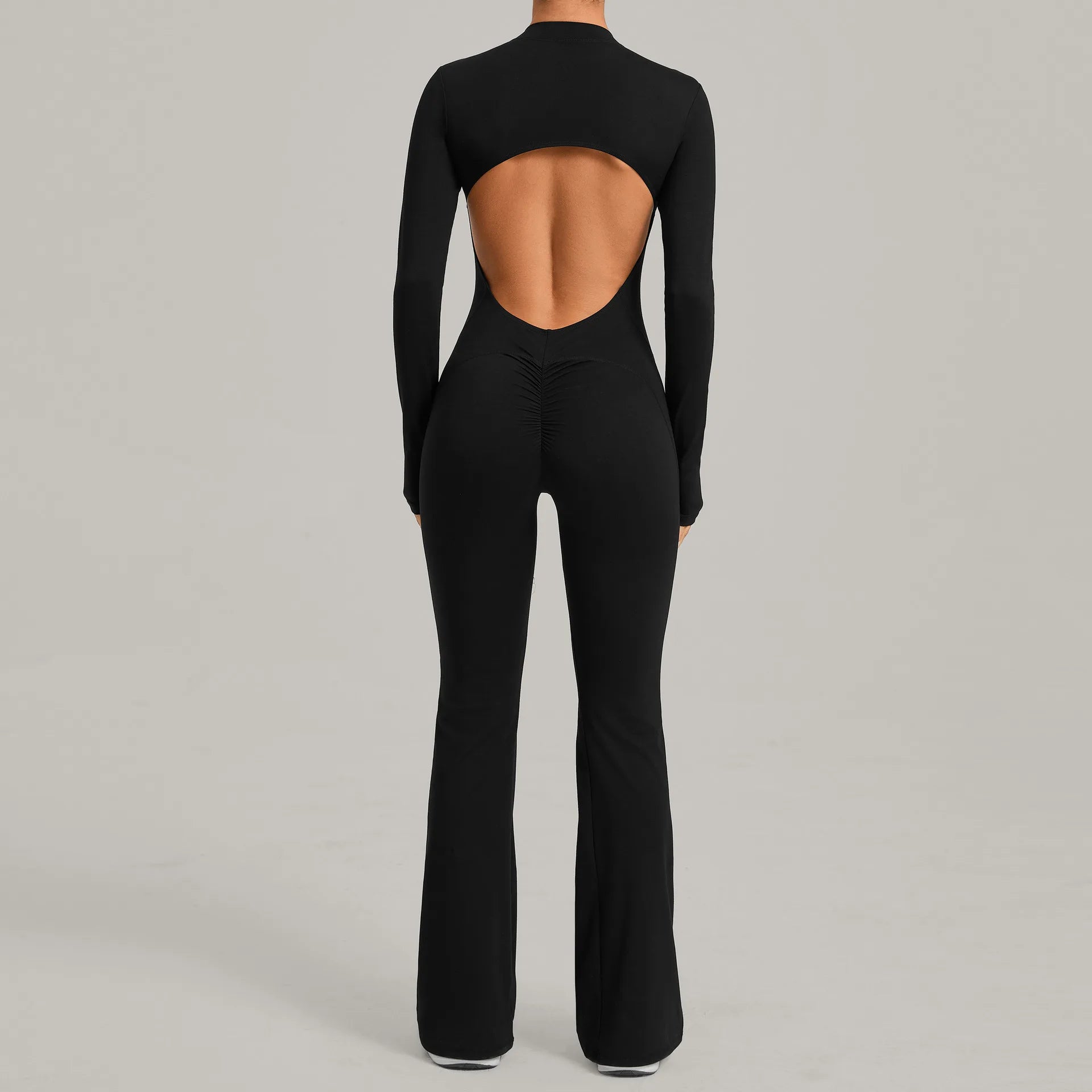 Women's Gym Workout Jumpsuit Half-zip