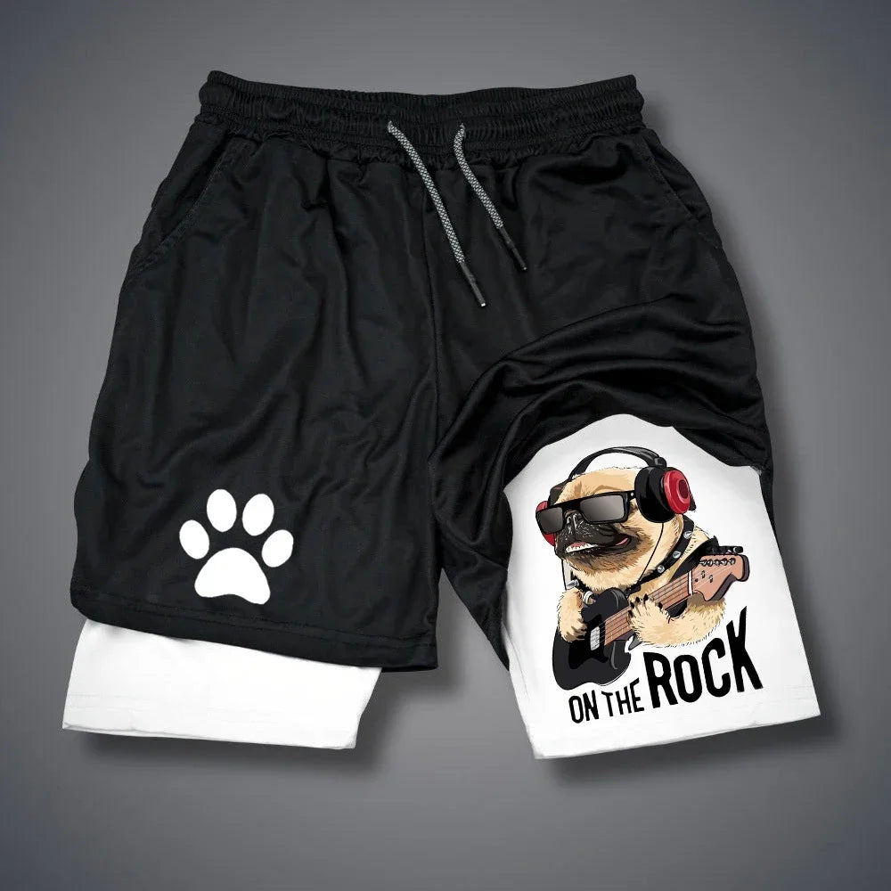 Running dog printed shorts,