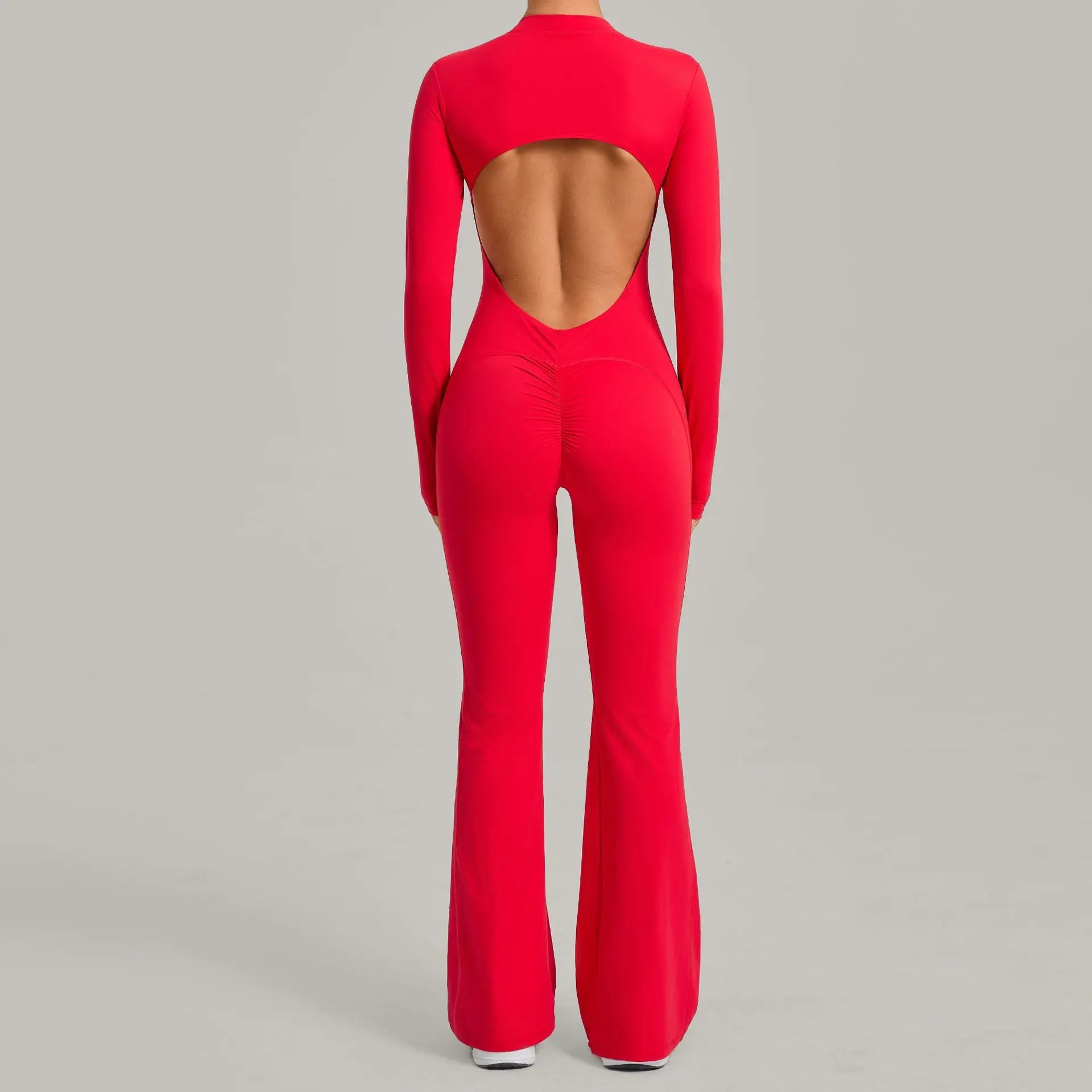 Women's Gym Workout Jumpsuit Half-zip