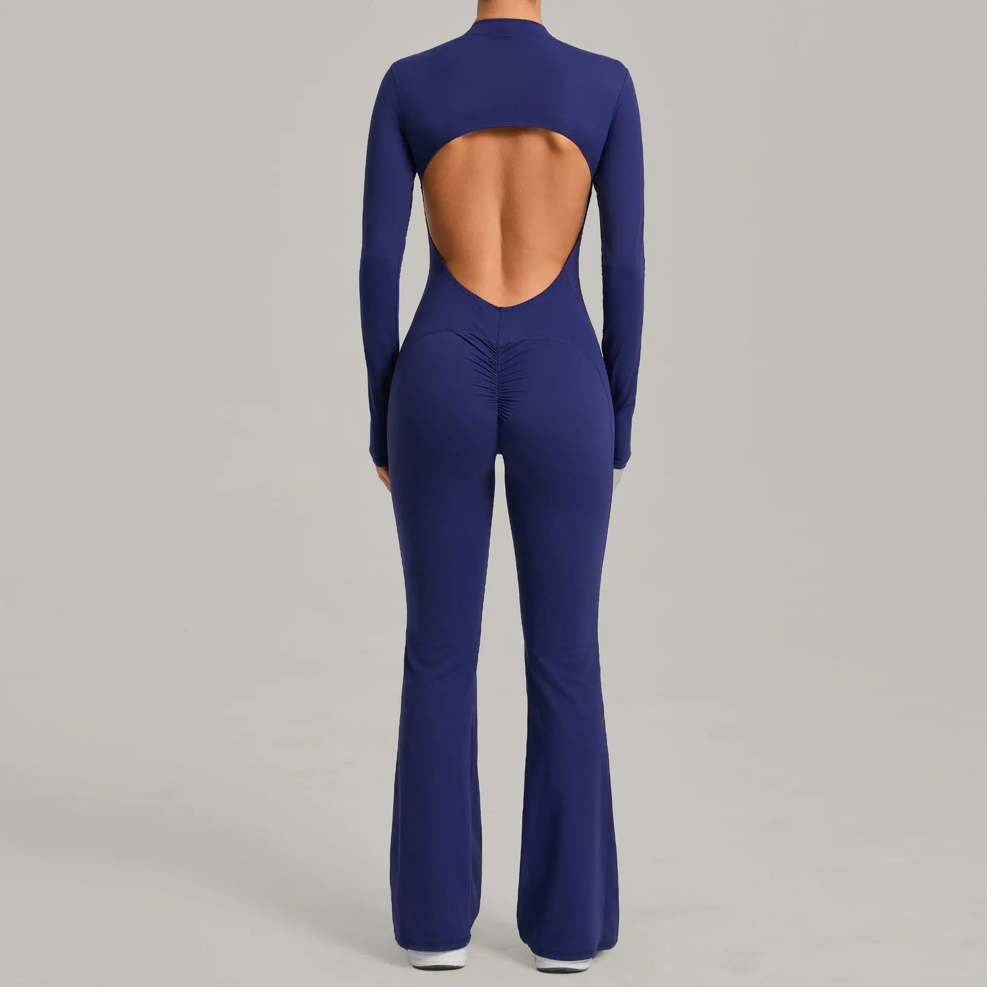 Women's Gym Workout Jumpsuit Half-zip