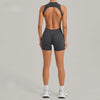 Women's Gym Workout Jumpsuit Half-zip